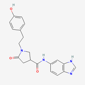 N-(1H-benzimidazol-5-yl)-1-[2-(4-hydroxyphenyl)ethyl]-5-oxopyrrolidine-3-carboxamide