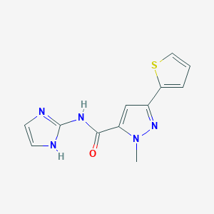 molecular formula C12H11N5OS B12166643 N-(1H-imidazol-2-yl)-1-methyl-3-(thiophen-2-yl)-1H-pyrazole-5-carboxamide 