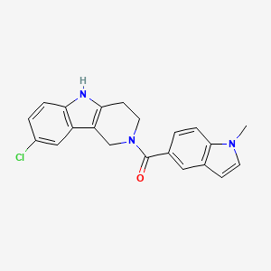 molecular formula C21H18ClN3O B12166647 (8-chloro-1,3,4,5-tetrahydro-2H-pyrido[4,3-b]indol-2-yl)(1-methyl-1H-indol-5-yl)methanone 