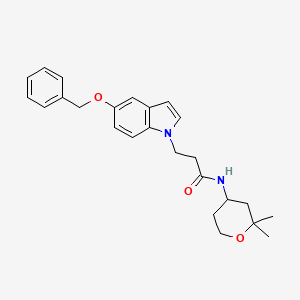 3-[5-(benzyloxy)-1H-indol-1-yl]-N-(2,2-dimethyltetrahydro-2H-pyran-4-yl)propanamide