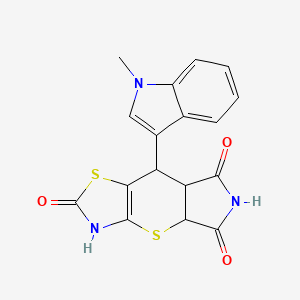 molecular formula C17H13N3O3S2 B12166655 8-(1-methylindol-3-yl)-2,6-dithia-4,11-diazatricyclo[7.3.0.03,7]dodec-3(7)-ene-5,10,12-trione 