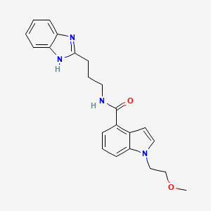 molecular formula C22H24N4O2 B12166665 N-[3-(1H-benzimidazol-2-yl)propyl]-1-(2-methoxyethyl)-1H-indole-4-carboxamide 