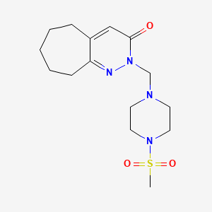 molecular formula C15H24N4O3S B12166688 2-{[4-(methylsulfonyl)piperazin-1-yl]methyl}-2,5,6,7,8,9-hexahydro-3H-cyclohepta[c]pyridazin-3-one 