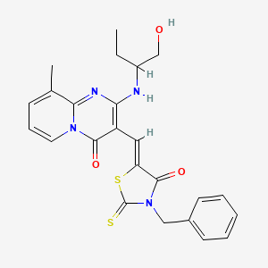 3-[(Z)-(3-benzyl-4-oxo-2-thioxo-1,3-thiazolidin-5-ylidene)methyl]-2-[(1-hydroxybutan-2-yl)amino]-9-methyl-4H-pyrido[1,2-a]pyrimidin-4-one