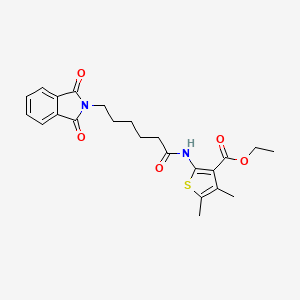 molecular formula C23H26N2O5S B12166742 3-Thiophenecarboxylic acid, 2-[[6-(1,3-dihydro-1,3-dioxo-2H-isoindol-2-yl)-1-oxohexyl]amino]-4,5-dimethyl-, ethyl ester CAS No. 379256-27-6