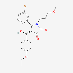 molecular formula C23H24BrNO5 B12166766 5-(3-bromophenyl)-4-[(4-ethoxyphenyl)carbonyl]-3-hydroxy-1-(3-methoxypropyl)-1,5-dihydro-2H-pyrrol-2-one 