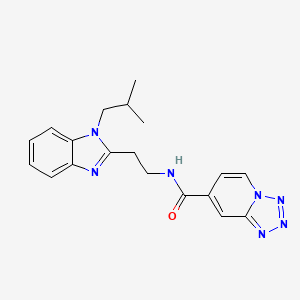 molecular formula C19H21N7O B12166838 N-{2-[1-(2-methylpropyl)-1H-benzimidazol-2-yl]ethyl}tetrazolo[1,5-a]pyridine-7-carboxamide 