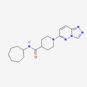 molecular formula C18H26N6O B12166849 N-cycloheptyl-1-([1,2,4]triazolo[4,3-b]pyridazin-6-yl)piperidine-4-carboxamide 