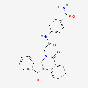 4-{[(5,11-dioxo-6a,11-dihydroisoindolo[2,1-a]quinazolin-6(5H)-yl)acetyl]amino}benzamide