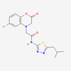 molecular formula C16H17ClN4O3S B12166875 2-(6-chloro-2-oxo-2,3-dihydro-4H-1,4-benzoxazin-4-yl)-N-[5-(2-methylpropyl)-1,3,4-thiadiazol-2-yl]acetamide 