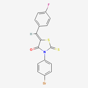 molecular formula C16H9BrFNOS2 B12166910 3-(4-Bromophenyl)-5-[(4-fluorophenyl)methylene]-2-thioxo-1,3-thiazolidin-4-one 