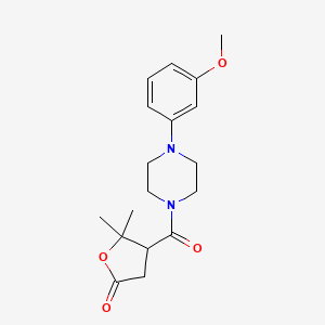 molecular formula C18H24N2O4 B12166917 4-{[4-(3-methoxyphenyl)piperazin-1-yl]carbonyl}-5,5-dimethyldihydrofuran-2(3H)-one 