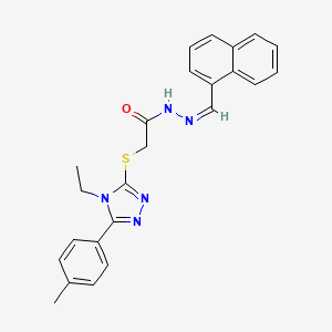 2-[[4-ethyl-5-(4-methylphenyl)-1,2,4-triazol-3-yl]sulfanyl]-N-[(E)-naphthalen-1-ylmethylideneamino]acetamide