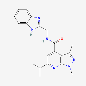 molecular formula C20H22N6O B12166937 N-(1H-1,3-benzimidazol-2-ylmethyl)-6-isopropyl-1,3-dimethyl-1H-pyrazolo[3,4-b]pyridine-4-carboxamide 