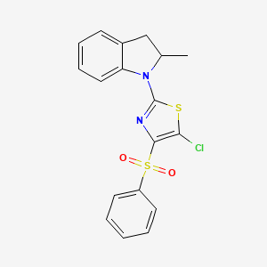 1-[4-(benzenesulfonyl)-5-chloro-1,3-thiazol-2-yl]-2-methyl-2,3-dihydro-1H-indole