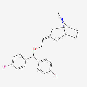 molecular formula C23H25F2NO B1216699 3-{2-[Bis-(4-fluoro-phenyl)-methoxy]-ethylidene}-8-methyl-8-aza-bicyclo[3.2.1]octane 