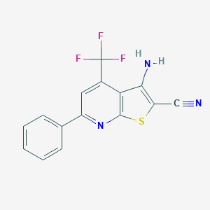 molecular formula C15H8F3N3S B012167 3-Amino-6-phenyl-4-(trifluoromethyl)thieno[2,3-b]pyridine-2-carbonitrile CAS No. 104960-55-6