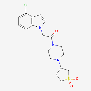 2-(4-chloro-1H-indol-1-yl)-1-(4-(1,1-dioxidotetrahydrothiophen-3-yl)piperazin-1-yl)ethanone