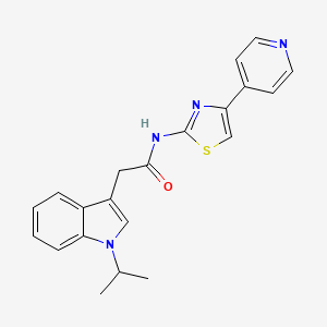 2-(1-isopropyl-1H-indol-3-yl)-N-(4-(pyridin-4-yl)thiazol-2-yl)acetamide