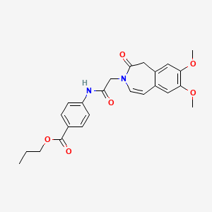 propyl 4-{[(7,8-dimethoxy-2-oxo-1,2-dihydro-3H-3-benzazepin-3-yl)acetyl]amino}benzoate