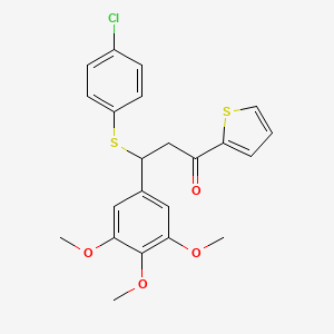 3-[(4-Chlorophenyl)sulfanyl]-1-(thiophen-2-yl)-3-(3,4,5-trimethoxyphenyl)propan-1-one