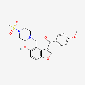 (5-Hydroxy-4-{[4-(methylsulfonyl)piperazin-1-yl]methyl}-1-benzofuran-3-yl)(4-methoxyphenyl)methanone