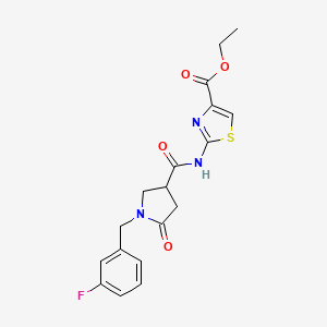 Ethyl 2-({[1-(3-fluorobenzyl)-5-oxopyrrolidin-3-yl]carbonyl}amino)-1,3-thiazole-4-carboxylate