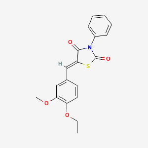 molecular formula C19H17NO4S B12167198 5-[(4-Ethoxy-3-methoxyphenyl)methylene]-3-phenyl-1,3-thiazolidine-2,4-dione 