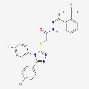 2-{[4,5-bis(4-chlorophenyl)-4H-1,2,4-triazol-3-yl]sulfanyl}-N'-{(Z)-[2-(trifluoromethyl)phenyl]methylidene}acetohydrazide