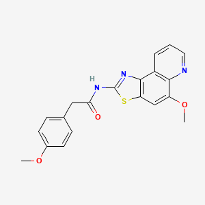 molecular formula C20H17N3O3S B12167253 2-(4-methoxyphenyl)-N-[(2Z)-5-methoxy[1,3]thiazolo[4,5-f]quinolin-2(1H)-ylidene]acetamide 