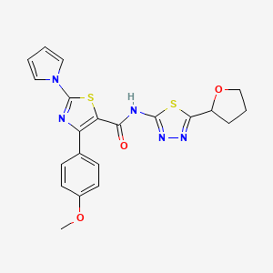 4-(4-methoxyphenyl)-2-(1H-pyrrol-1-yl)-N-[(2Z)-5-(tetrahydrofuran-2-yl)-1,3,4-thiadiazol-2(3H)-ylidene]-1,3-thiazole-5-carboxamide