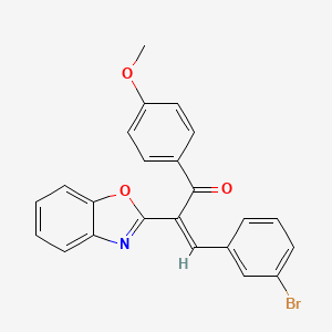 molecular formula C23H16BrNO3 B12167306 (2Z)-2-(1,3-benzoxazol-2-yl)-3-(3-bromophenyl)-1-(4-methoxyphenyl)prop-2-en-1-one 