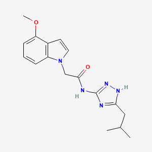 molecular formula C17H21N5O2 B12167412 2-(4-methoxy-1H-indol-1-yl)-N-[3-(2-methylpropyl)-1H-1,2,4-triazol-5-yl]acetamide 