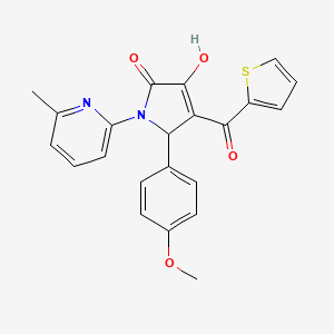 (E)-[2-(4-methoxyphenyl)-1-(6-methylpyridinium-2-yl)-4,5-dioxopyrrolidin-3-ylidene](thiophen-2-yl)methanolate