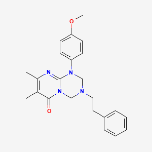 1-(4-Methoxyphenyl)-7,8-dimethyl-3-(2-phenylethyl)-2,4-dihydropyrimido[1,2-a][1,3,5]triazin-6-one