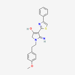 molecular formula C22H21N3O2S B12167500 5-imino-1-[2-(4-methoxyphenyl)ethyl]-4-(4-phenyl-1,3-thiazol-2-yl)-2,5-dihydro-1H-pyrrol-3-ol 