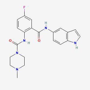 molecular formula C21H22FN5O2 B12167505 N-[4-fluoro-2-(1H-indol-5-ylcarbamoyl)phenyl]-4-methylpiperazine-1-carboxamide 