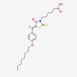 6-{(5Z)-5-[4-(octyloxy)benzylidene]-4-oxo-2-thioxo-1,3-thiazolidin-3-yl}hexanoic acid