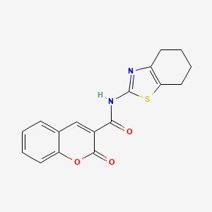 molecular formula C17H14N2O3S B12167548 2-oxo-N-(4,5,6,7-tetrahydro-1,3-benzothiazol-2-yl)-2H-chromene-3-carboxamide 