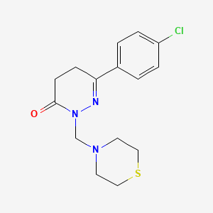 molecular formula C15H18ClN3OS B12167555 6-(4-chlorophenyl)-2-(thiomorpholin-4-ylmethyl)-4,5-dihydropyridazin-3(2H)-one 