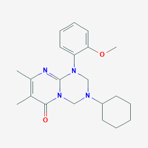 3-Cyclohexyl-1-(2-methoxyphenyl)-7,8-dimethyl-2,4-dihydropyrimido[1,2-a][1,3,5]triazin-6-one