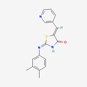 molecular formula C17H15N3OS B12167661 (2E,5Z)-2-[(3,4-dimethylphenyl)imino]-5-(pyridin-3-ylmethylidene)-1,3-thiazolidin-4-one 