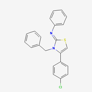 molecular formula C22H17ClN2S B12167670 N-[(2Z)-3-benzyl-4-(4-chlorophenyl)-1,3-thiazol-2(3H)-ylidene]aniline 