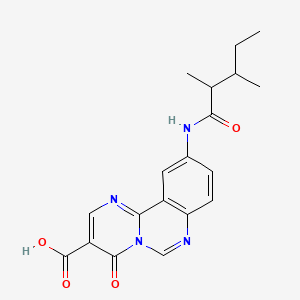 molecular formula C19H20N4O4 B1216774 10-((2,3-Dimethyl-1-oxopentyl)amino)-4-oxo-4H-pyrimido(1,2-c)quinazoline-3-carboxylic acid CAS No. 79690-61-2