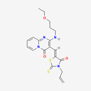 2-[(3-ethoxypropyl)amino]-3-{(Z)-[4-oxo-3-(prop-2-en-1-yl)-2-thioxo-1,3-thiazolidin-5-ylidene]methyl}-4H-pyrido[1,2-a]pyrimidin-4-one