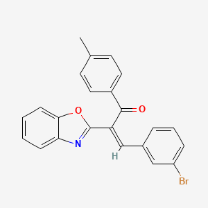 molecular formula C23H16BrNO2 B12167786 (2Z)-2-(1,3-benzoxazol-2-yl)-3-(3-bromophenyl)-1-(4-methylphenyl)prop-2-en-1-one 