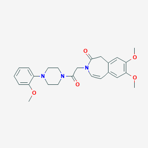 molecular formula C25H29N3O5 B12167788 7,8-dimethoxy-3-{2-[4-(2-methoxyphenyl)piperazin-1-yl]-2-oxoethyl}-1,3-dihydro-2H-3-benzazepin-2-one 