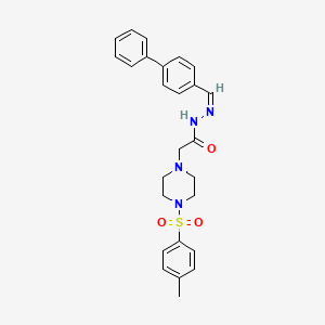 N'-[(Z)-biphenyl-4-ylmethylidene]-2-{4-[(4-methylphenyl)sulfonyl]piperazin-1-yl}acetohydrazide