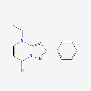molecular formula C14H13N3O B1216782 4-Ethyl-4,7-dihydro-2-phenylpyrazolo(1,5-a)pyrimidin-7-one CAS No. 86969-15-5