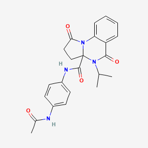 N-[4-(acetylamino)phenyl]-1,5-dioxo-4-(propan-2-yl)-2,3,4,5-tetrahydropyrrolo[1,2-a]quinazoline-3a(1H)-carboxamide